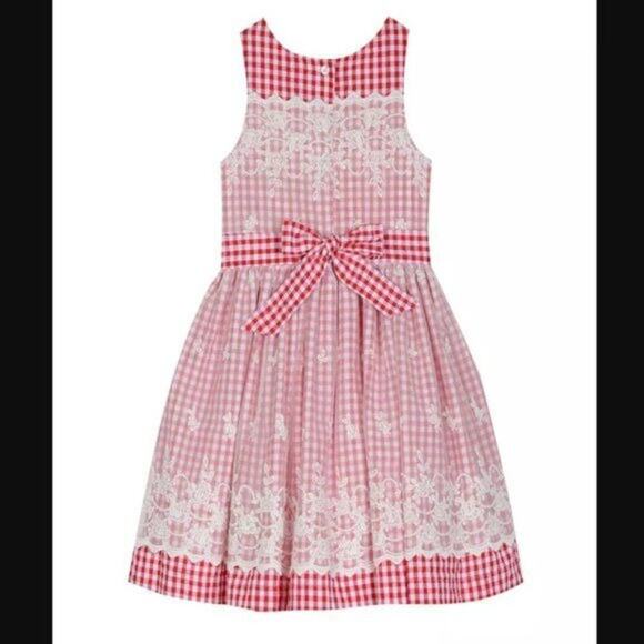 Laura Ashley London Girl's Sleeveless Mixed Fabric Dress Infant Girls Size 12 mo - Picture 3 of 4